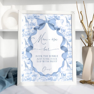 Safari Animals Toile de Jo Baby Shower Mum-osa Bar Poster