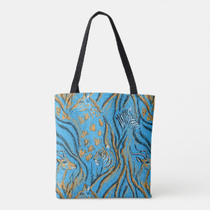 Safari animals tote bag