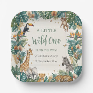 Safari Animals Tropical Jungle Baby Shower Paper Plate