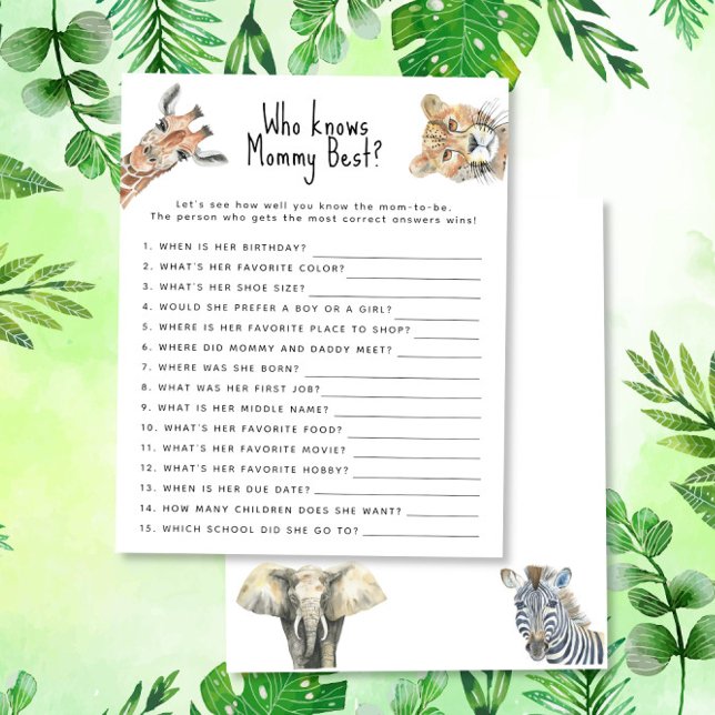 Safari animals - Who knows mummy best (Creator Uploaded)