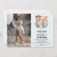Safari Animals Wild One 1st Birtday