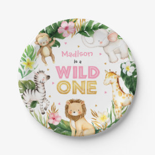 Safari Animals Wild One 1st Birthday Party Decor Paper Plate