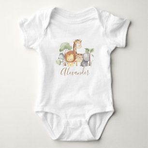 Safari Animals wild one  Baby Bodysuit