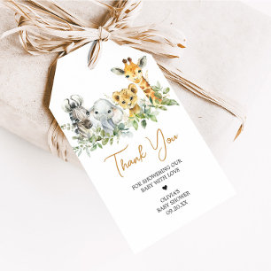 Safari Animals Wild One Baby Shower Favor Tags