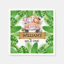 Safari Animals Wild One Birthday