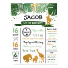 Safari Animals Wild One First Birthday Milestones