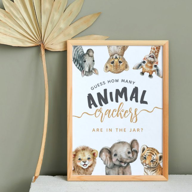 Safari animals wild one modern Baby Shower game Poster (Creator Uploaded)