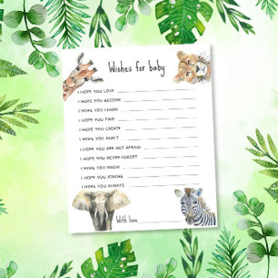 Safari animals - Wishes for baby