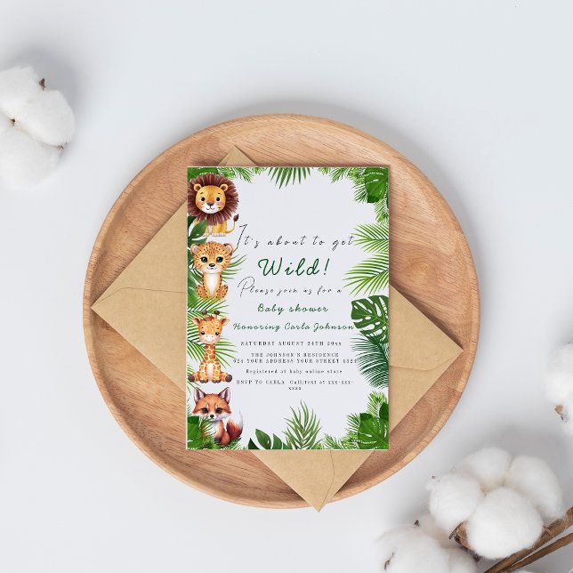 Safari animas cute baby shower invitation  (Creator Uploaded)