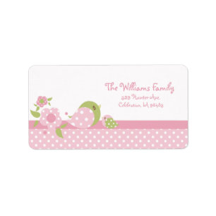 Safari Babiez Birdie Address Label Pink