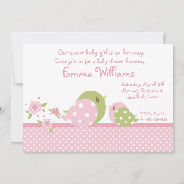 Safari Babiez Birdie Baby Shower Invitation (Front)