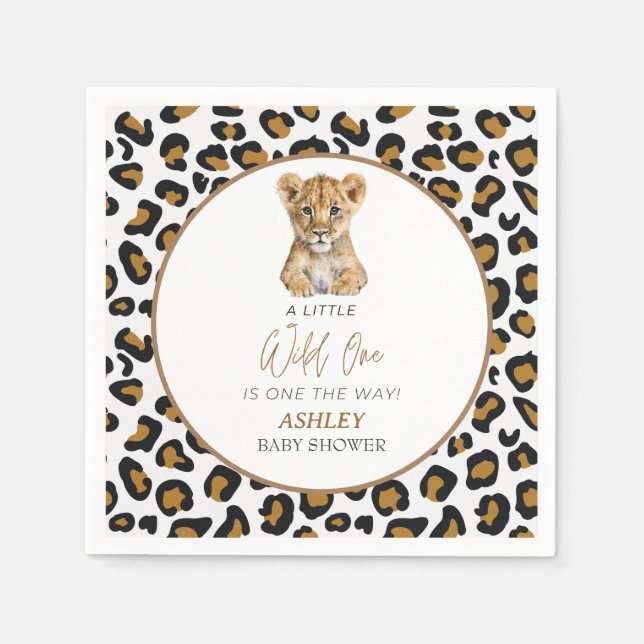 Safari Baby Animals Baby Shower Napkin (Front)