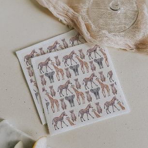 Safari Baby Animals Pattern Napkin