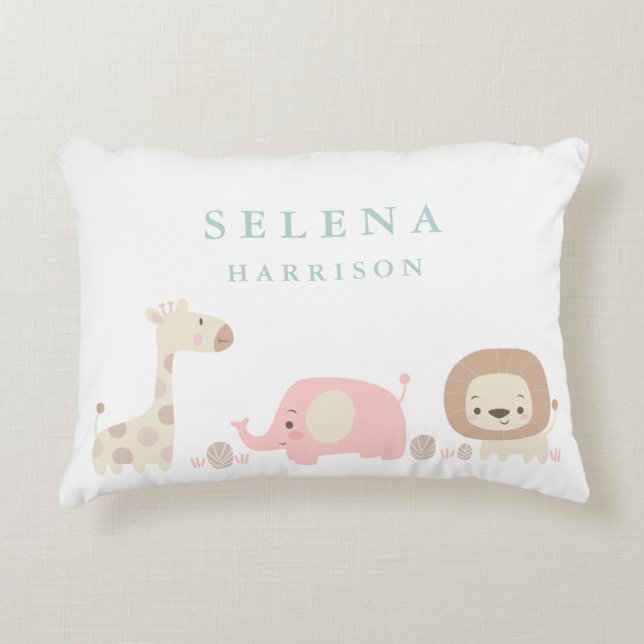Safari Baby/Kids Nursery Pillow (Front)