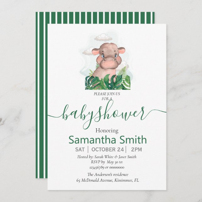 Safari Baby Neutral Invitation (Front/Back)