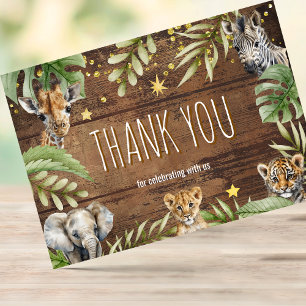 Safari Baby Shower Baby Animals Thank You Card