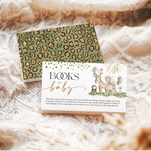 Safari Baby Shower Books for Baby Enclosure Card