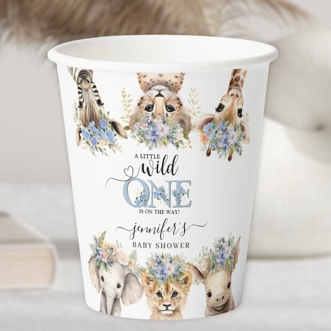 Safari Baby Shower Boy Cute Jungle Animals  Paper Cups (Creator Uploaded)