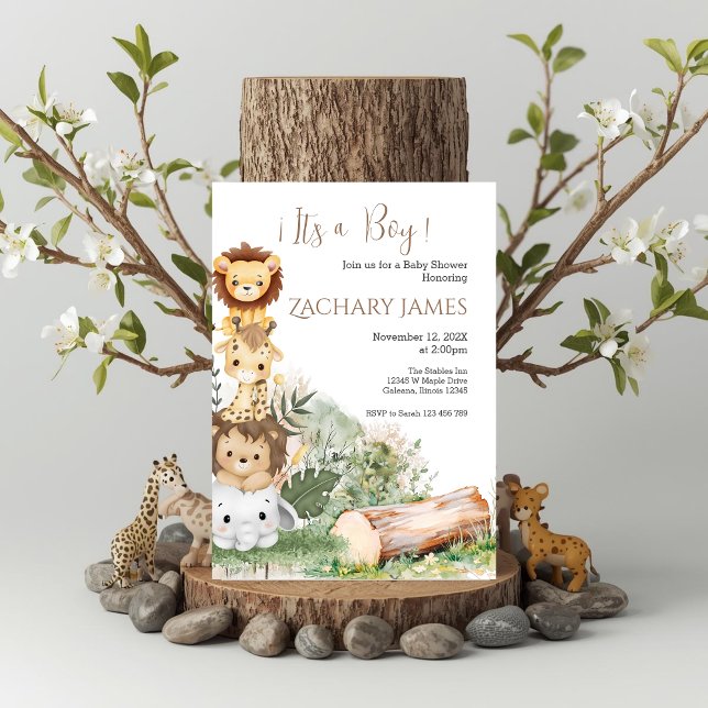 Safari Baby Shower Boy invitation (Creator Uploaded)
