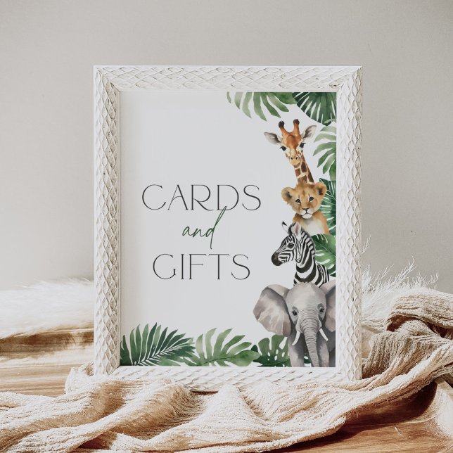 Safari Baby Shower Cards and Gifts Sign (Creator Uploaded)
