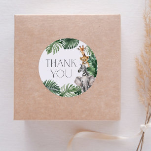 Safari Baby Shower Classic Round Sticker