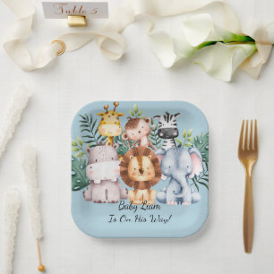SAFARI BABY SHOWER CUSTOM PAPER PLATES