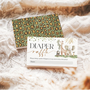 Safari Baby Shower Diaper Raffle Enclosure Card