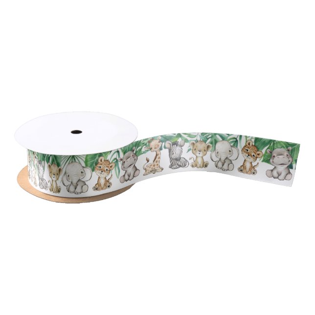 Safari Baby Shower I Birthday Animals Satin Ribbon (Spool)
