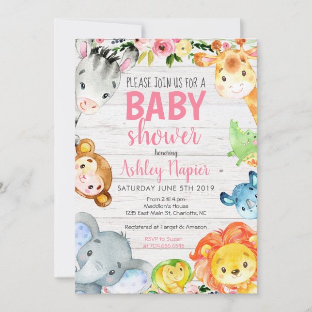 Safari Baby Shower invitation (Front)