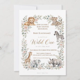 Safari Baby Shower Invitation A Little Wild One