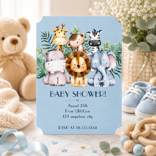 SAFARI BABY SHOWER INVITATION, DOWNLOADABLE INVITATION
