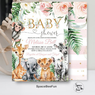 Safari Baby Shower Invitation, Gir Safari Jungle  Invitation