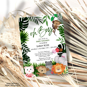Safari baby shower invitations Little Wild One