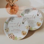 SAFARI Baby Shower Paper Plate<br><div class="desc">Embark on an enchanting journey through the wilderness with this delightful Safari-themed collection. Featuring charming watercolor renditions of adorable animals set against a backdrop of muted desert hues,  this collection brings the serenity and wonder of the savannah to your celebrations. Perfect for both baby showers and birthday parties.</div>