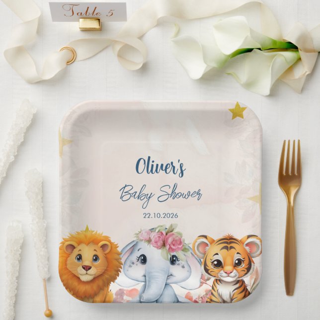 Safari Baby Shower Paper Plate (Wedding)