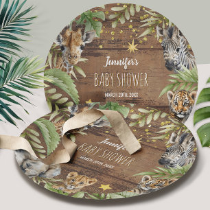 Safari Baby Shower, Rustic Jungle Themed Party Paper Plate