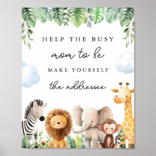 Safari Baby Shower Signs - Help the Mum to Be