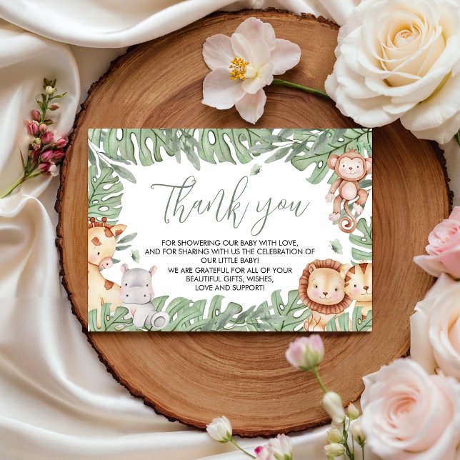 Safari Baby Shower Thank You Card (Creator Uploaded)