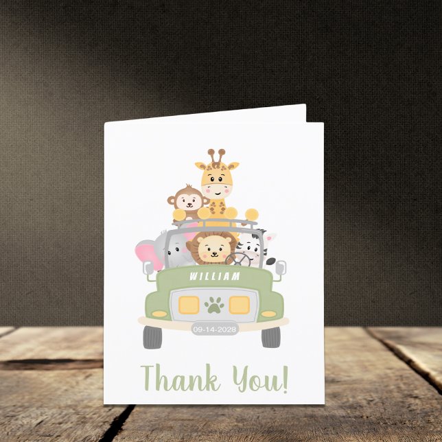 Safari Baby Shower Thank You Card (Creator Uploaded)