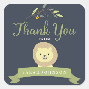 Safari Baby Shower Thank You Stickers