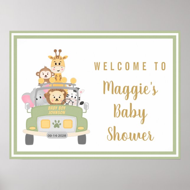 Safari Baby Shower Welcome Sign (Front)