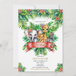 Safari Baby Shower  Wild One is on the Way Invitation