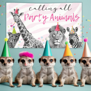 Safari Birthday Calling all animals  Banner