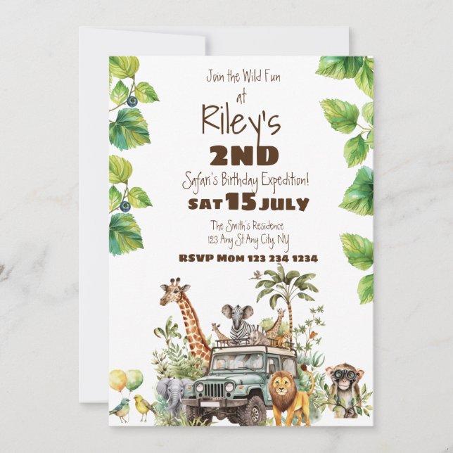 Safari Birthday Invitation (Front)