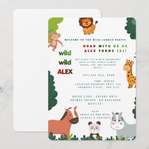 Safari Birthday Invitation Editable Wild Animal