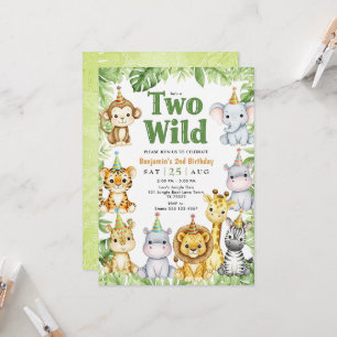 Safari Birthday Invitation Two Wild Boy Invitation