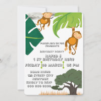 Safari Birthday Invitation, Wild One Birthday Boy