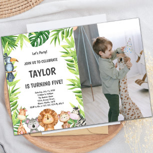 Safari Birthday Invitations with photo