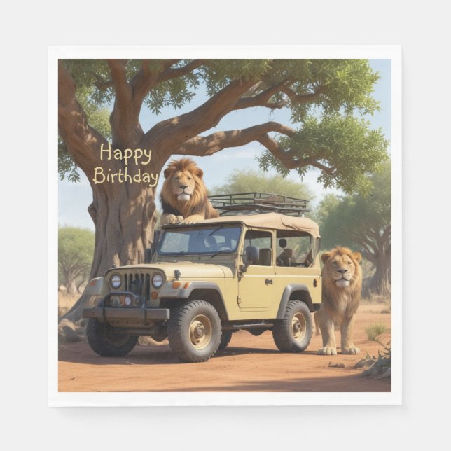 Safari Birthday Napkin (Front)