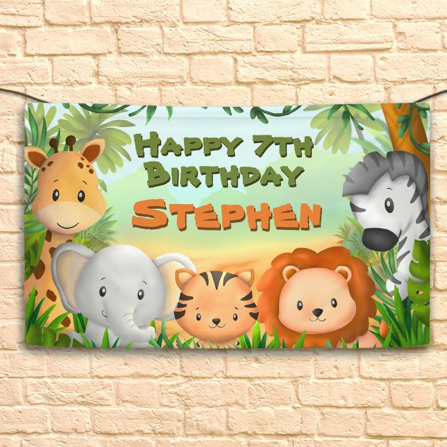 Safari Birthday Party Banner (Safari Birthday Banner)